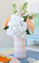 Load image into Gallery viewer, Gingham Column Vase