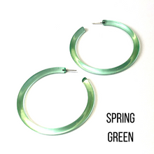 Load image into Gallery viewer, Bangle Lucite Hoop Earrings - 3 Inch