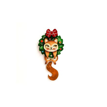 Load image into Gallery viewer, Squirrel in A Christmas Wreath Button Cover by Laliblue