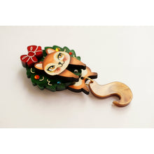 Load image into Gallery viewer, Squirrel in A Christmas Wreath Button Cover by Laliblue