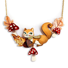 Load image into Gallery viewer, Squirrel with Mushrooms Necklace by Laliblue