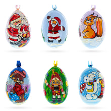 Load image into Gallery viewer, Santa, Nutcracker, Bear, Dog and Squirrel Wooden Christmas Ornaments 3 Inches
