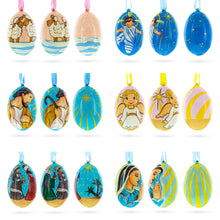 Load image into Gallery viewer, Set of 6 Nativity Scene Ukrainian Wooden Christmas Ornaments 3 Inches