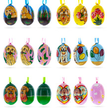 Load image into Gallery viewer, 6 Dog Puppies- Golden Retriever and Labrador Wooden Christmas Ornaments 3 Inches