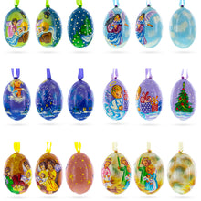 Load image into Gallery viewer, Set of 6 Guardian Angels Wooden Christmas Ornaments 3 Inches
