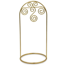 Load image into Gallery viewer, Arched Swirls Gold Tone Metal Ornament Stand Holder Display 7.75 Inches