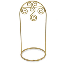 Load image into Gallery viewer, Arched Swirls Gold Tone Metal Ornament Stand Holder Display 7.75 Inches