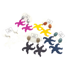 Load image into Gallery viewer, Frosty Starfish Drop Earrings