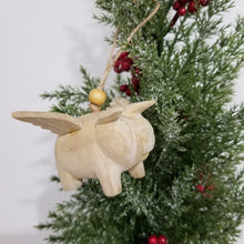 Load image into Gallery viewer, Wooden Flying Pig ornament
