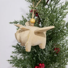 Load image into Gallery viewer, Wooden Flying Pig ornament