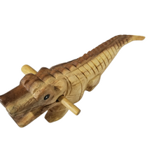 Load image into Gallery viewer, 11" Wooden musical percussion instrument alligator