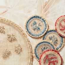 Load image into Gallery viewer, Coral straw coasters