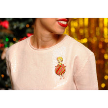 Load image into Gallery viewer, Striped Christmas Lady Ornament Brooch by Laliblue
