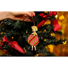 Load image into Gallery viewer, Striped Christmas Tree Ornament by Laliblue