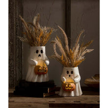 Load image into Gallery viewer, Sweet Boo With Pumpkin Bucket Paper Mache by Bethany Lowe Designs