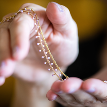 Load image into Gallery viewer, Peach Swiss Dot Gold Necklace