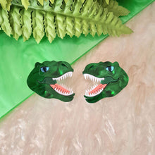 Load image into Gallery viewer, T Rex Dinosaur Brooch Set by Cherryloco Jewellery