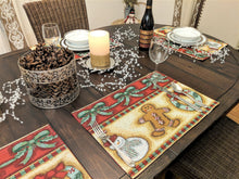Load image into Gallery viewer, DaDa Bedding Set of 8 Pieces Gingerbread Sweets Holiday Table Tapestry - 4 Placemats, 2 Table Runners, 2 Throw Pillow Covers (12917)
