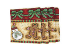Load image into Gallery viewer, DaDa Bedding Set of 8 Pieces Gingerbread Sweets Holiday Table Tapestry - 4 Placemats, 2 Table Runners, 2 Throw Pillow Covers (12917)