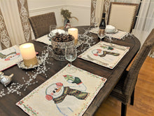 Load image into Gallery viewer, DaDa Bedding Set of 8 Pieces Magical Snowman Holiday Table Tapestry - 4 Placemats, 2 Table Runners, 2 Throw Pillow Covers (9733)