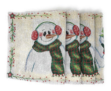 Load image into Gallery viewer, DaDa Bedding Set of 8 Pieces Magical Snowman Holiday Table Tapestry - 4 Placemats, 2 Table Runners, 2 Throw Pillow Covers (9733)