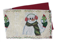 Load image into Gallery viewer, DaDa Bedding Set of 8 Pieces Magical Snowman Holiday Table Tapestry - 4 Placemats, 2 Table Runners, 2 Throw Pillow Covers (9733)