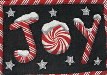 Load image into Gallery viewer, DaDa Bedding Set of 8 Pieces Peppermint Joy Holiday Table Tapestry - 4 Placemats, 2 Table Runners, 2 Throw Pillow Covers (12904)