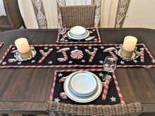 Load image into Gallery viewer, DaDa Bedding Set of 8 Pieces Peppermint Joy Holiday Table Tapestry - 4 Placemats, 2 Table Runners, 2 Throw Pillow Covers (12904)