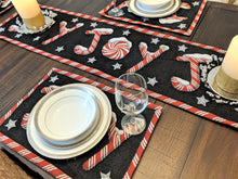 Load image into Gallery viewer, DaDa Bedding Set of 8 Pieces Peppermint Joy Holiday Table Tapestry - 4 Placemats, 2 Table Runners, 2 Throw Pillow Covers (12904)