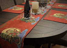 Load image into Gallery viewer, DaDa Bedding Set of 8 Pieces Red Santa Claus Holiday Table Tapestry - 4 Placemats, 2 Table Runners, 2 Throw Pillow Covers (17615)