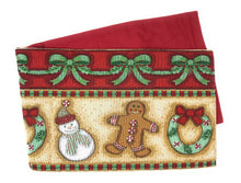 Load image into Gallery viewer, DaDa Bedding Gingerbread Snowman Holiday Woven Tapestry Dining Table Runner (12917)