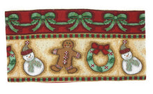 Load image into Gallery viewer, DaDa Bedding Gingerbread Snowman Holiday Woven Tapestry Dining Table Runner (12917)