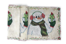 Load image into Gallery viewer, DaDa Bedding Magical Snowman Holiday Woven Tapestry Dining Table Runner (9733)