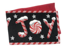 Load image into Gallery viewer, DaDa Bedding Peppermint Joy Red Black Holiday Tapestry Dining Table Runner (12904)