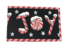 Load image into Gallery viewer, DaDa Bedding Peppermint Joy Red Black Holiday Tapestry Dining Table Runner (12904)