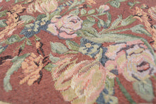 Load image into Gallery viewer, DaDa Bedding Romantic Floral Field of Roses Burgundy Red Tapestry Table Runner (5594)