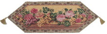 Load image into Gallery viewer, DaDa Bedding Romantic Parade of Fruit &amp; Roses Floral Tapestry Table Runner (14426)