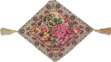 Load image into Gallery viewer, DaDa Bedding Romantic Parade of Fruit &amp; Roses Floral Tapestry Table Runner (14426)