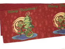 Load image into Gallery viewer, DaDa Bedding Red Santa Claus Christmas Tree Woven Tapestry Dining Table Runner (17615)
