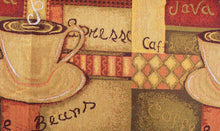 Load image into Gallery viewer, DaDa Bedding Set of 3-Pieces - Smell of Coffee Café Cup Orange Brown Woven Tapestry Dining Table Runners (9912)