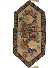 Load image into Gallery viewer, DaDa Bedding Breath of Spring Colorful Floral Beige Brown Tapestry Dining Table Runner (3089)