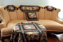 Load image into Gallery viewer, Tache Country Rustic Floral Midnight Awakening Table Runner (3089BL)