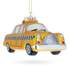 Load image into Gallery viewer, Yellow Taxi Glass Christmas Ornament
