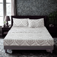 Load image into Gallery viewer, Tache Dreamy Moon Sky Ogee Damask Heather Gray White Bed Sheet Set (TB300)