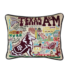 Load image into Gallery viewer, Texas A&amp;M University Collegiate Embroidered Pillow by CatStudio