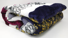Load image into Gallery viewer, DaDa Bedding Botanical Floral Striped Carnations Mink Flannel Fleece Throw Blanket (XY9829)