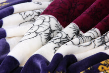 Load image into Gallery viewer, DaDa Bedding Botanical Floral Striped Carnations Mink Flannel Fleece Throw Blanket (XY9829)
