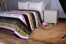 Load image into Gallery viewer, DaDa Bedding Botanical Floral Striped Carnations Mink Flannel Fleece Throw Blanket (XY9829)