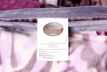 Load image into Gallery viewer, DaDa Bedding Orchid Blossoms Striped Floral Lavender Plush Fleece Flannel Throw Blanket (XY9833)