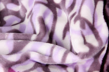 Load image into Gallery viewer, DaDa Bedding Orchid Blossoms Striped Floral Lavender Plush Fleece Flannel Throw Blanket (XY9833)